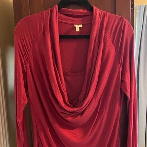 Pure+Good Cowl neck Top w/built in tank, M